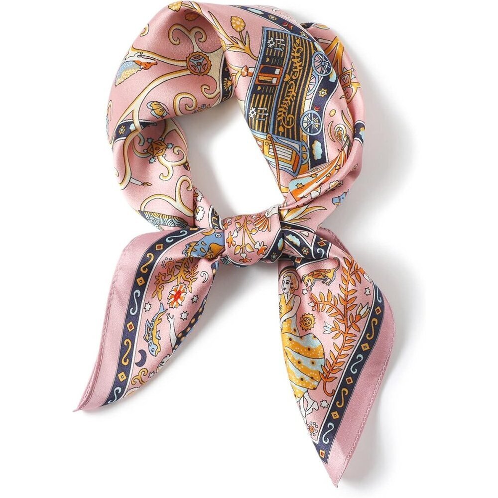 Pure Mulberry Orange Silk Square Scarf Women Soft Head Neck Scarf Gift Packed